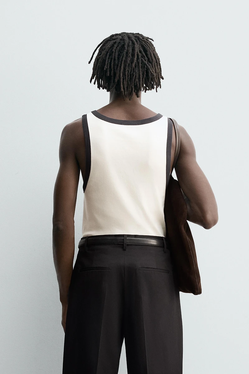 CONTRAST RIB TANK TOP