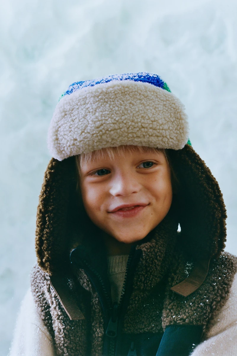 CASQUETTE EFFET MOUTON MULTICOLORE