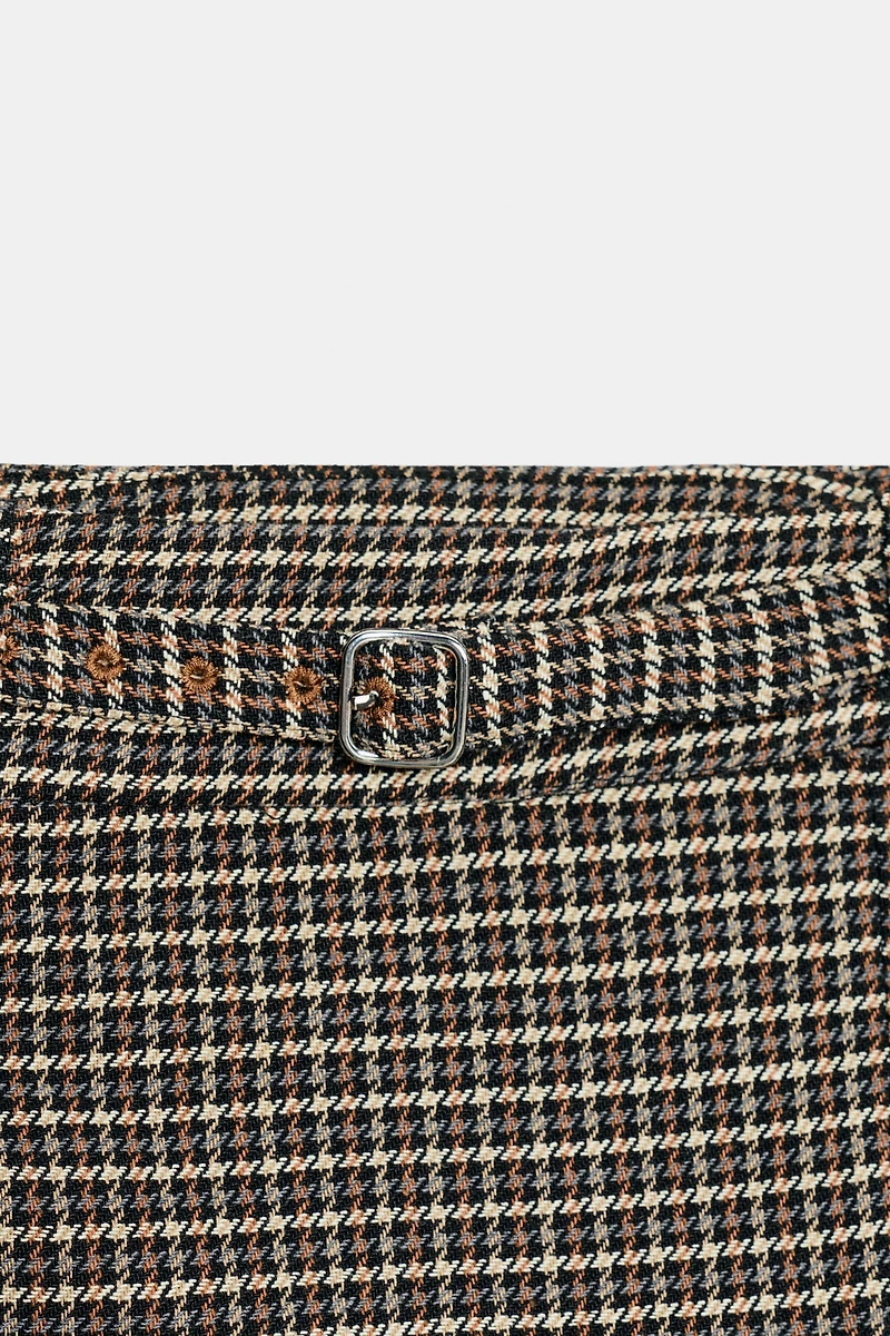 HOUNDSTOOTH BELTED SKORT