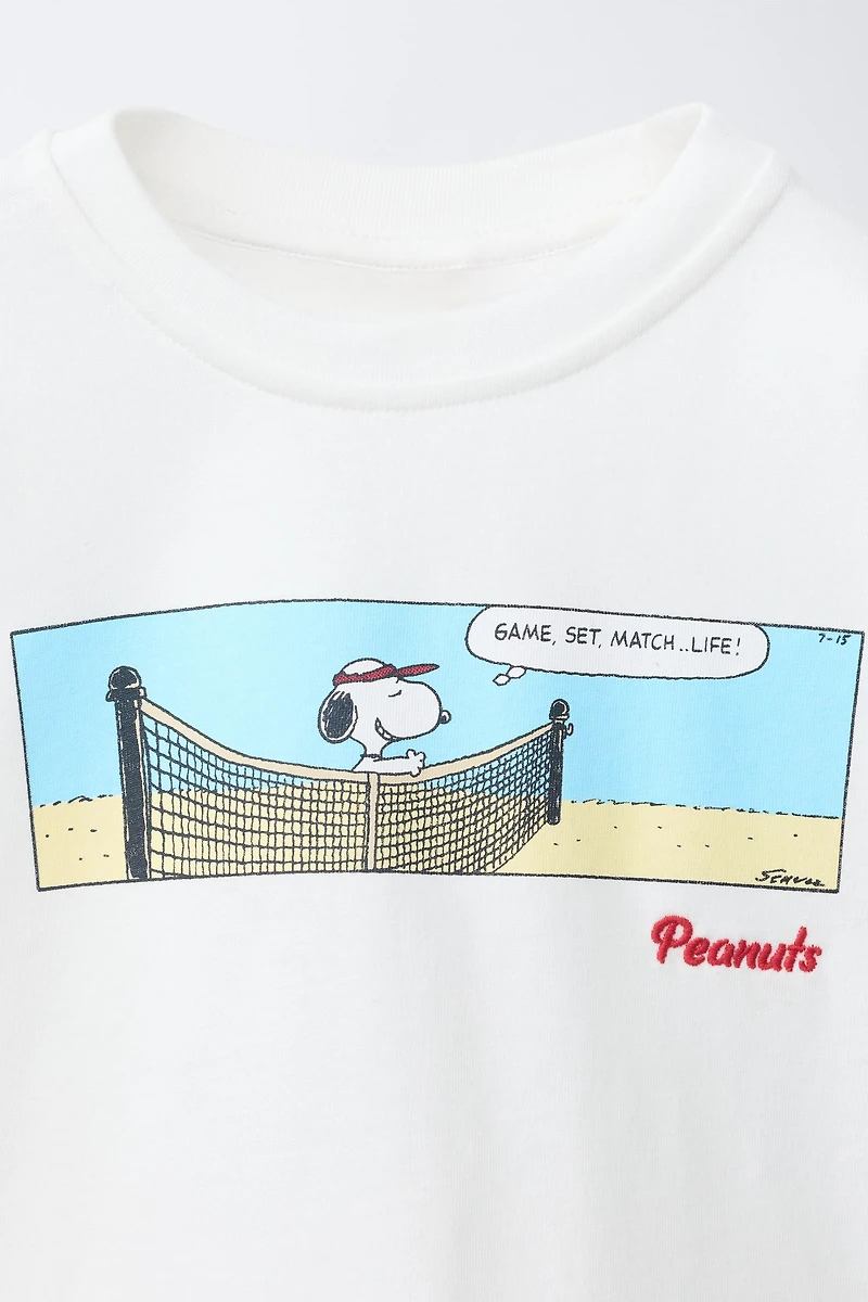 SNOOPY PEANUTS™ EMBROIDERED PRINT T-SHIRT
