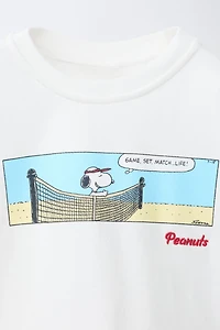 SNOOPY PEANUTS™ EMBROIDERED PRINT T-SHIRT