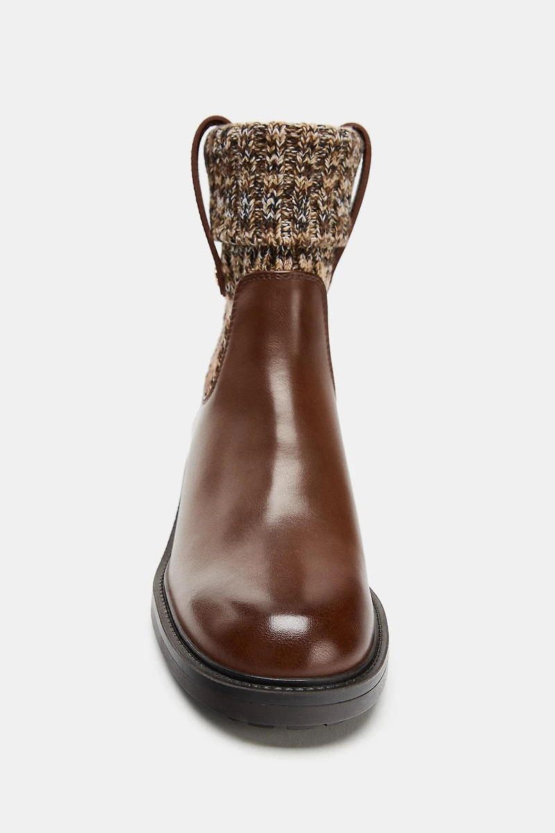 BOTTINES PLATES EN TEXTILE ÉLASTIQUE