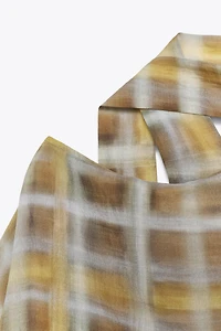 PLAID SCARF CAPE