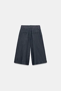 LONG SHORTS WITH CONTRAST TOPSTITCHING