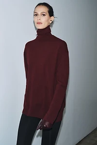 100% WOOL OVERSIZED HIGH COLLAR JUMPER