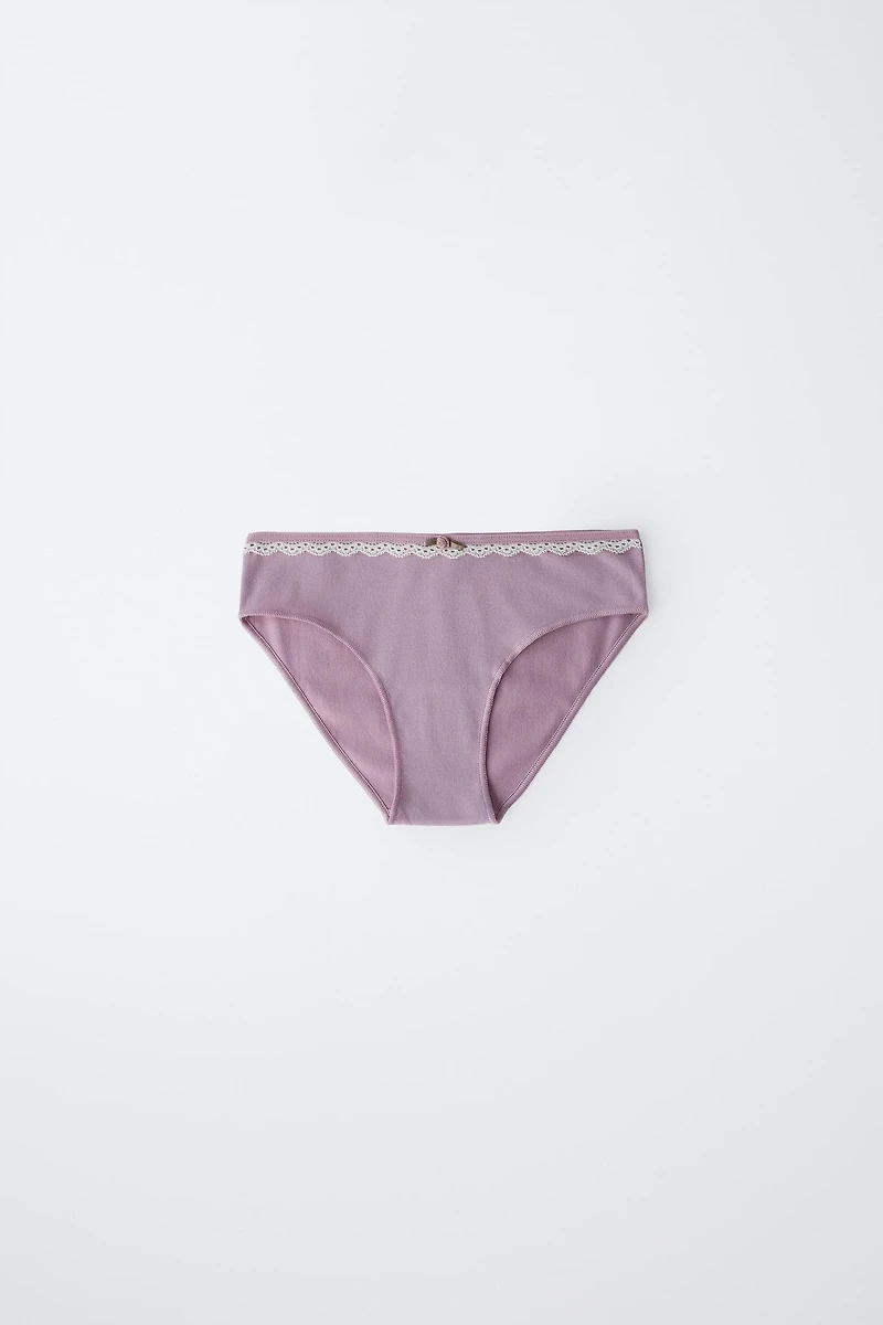 6-14 ANS/ LOT DE SIX CULOTTES DENTELLE