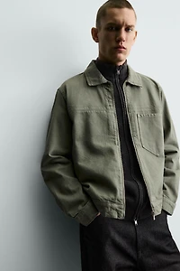 WASHED ZIP-UP OVERSHIRT