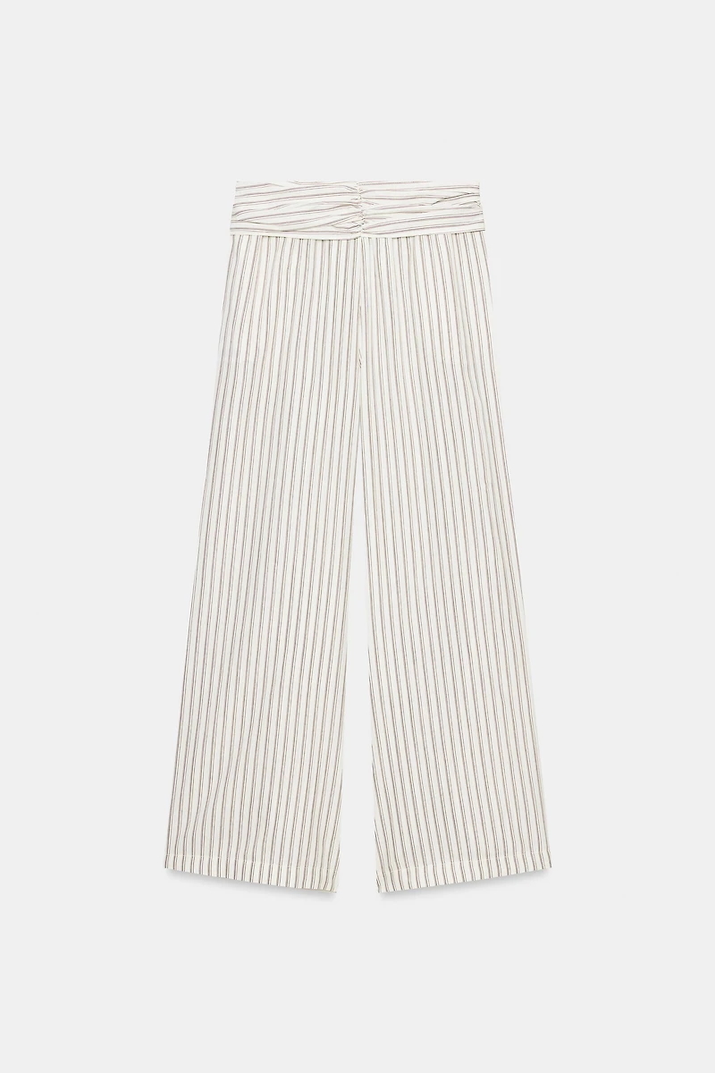 WIDE LEG SCARF PRINT PANTS