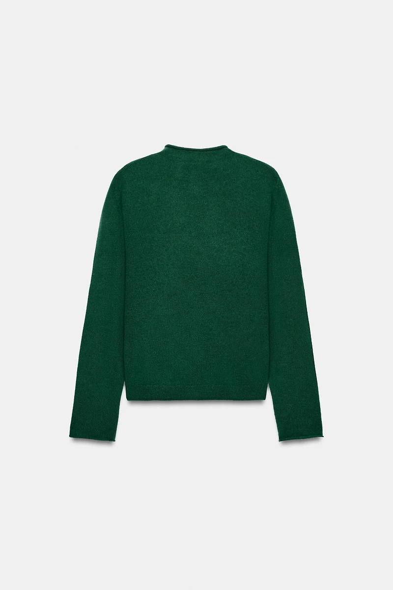 100% CASHMERE MOCK NECK JACKET