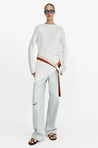 CEINTURE EN CUIR CROÛTE DE 100% DOUBLES LANIÈRES