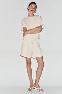 HEAVY COTTON PLEATED SHORTS
