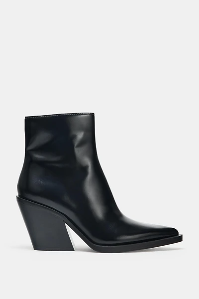 COWBOY HEELED ANKLE BOOTS