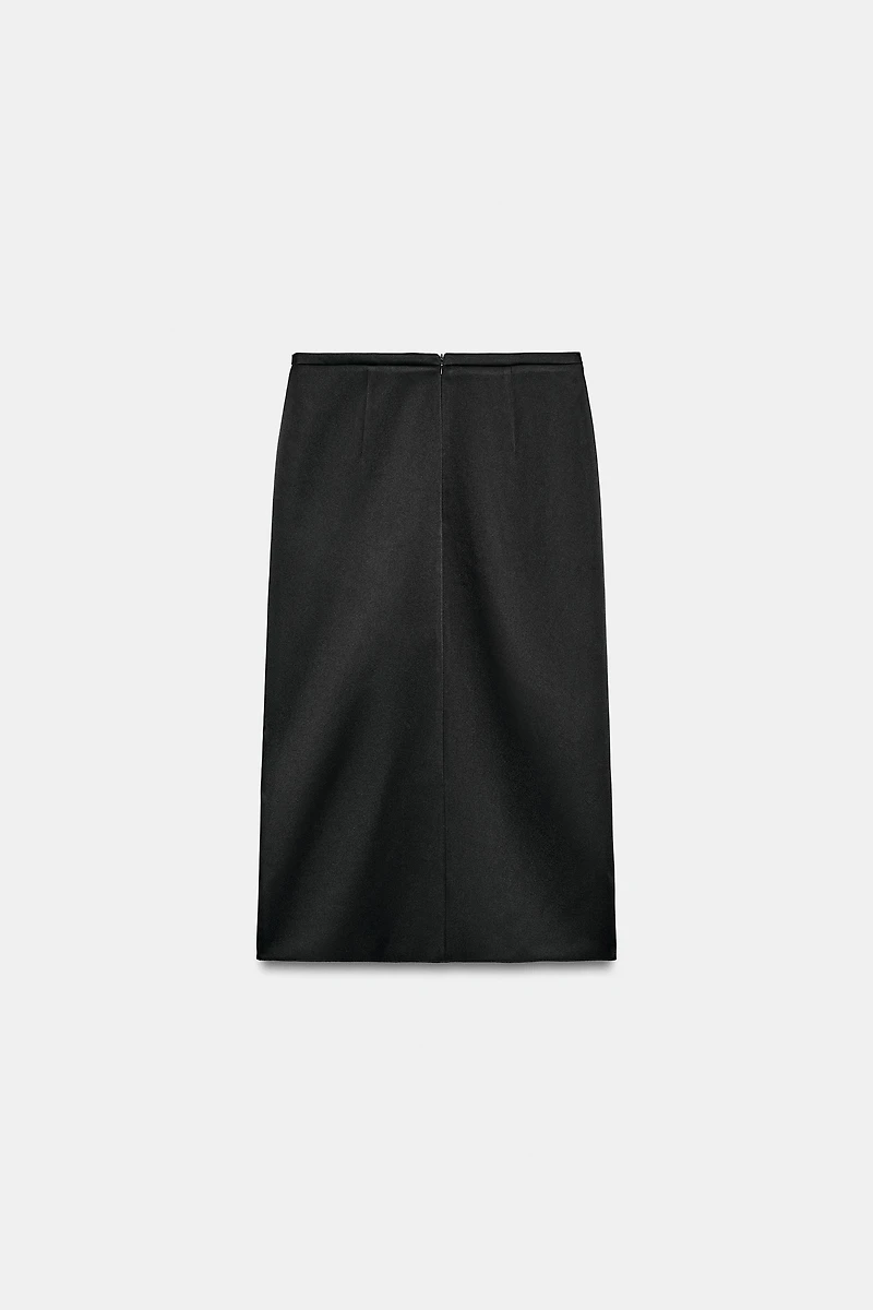 SATIN EFFECT FROG FASTENING SKIRT ZW COLLECTION