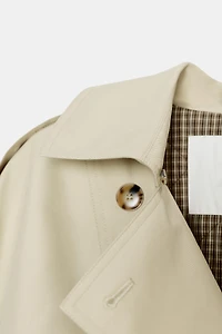 QUILTED FAUX FUR COLLAR TRENCH COAT ZW COLLECTION