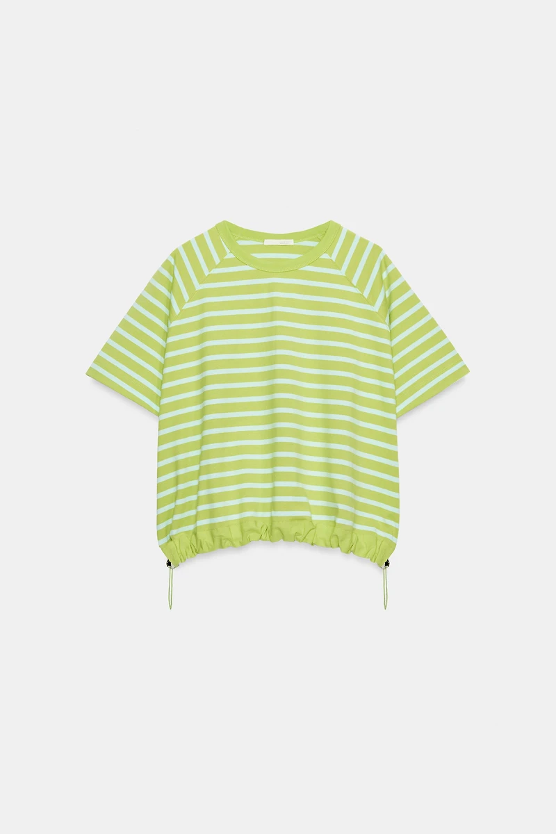 STRIPED T-SHIRT WITH STOPPERS