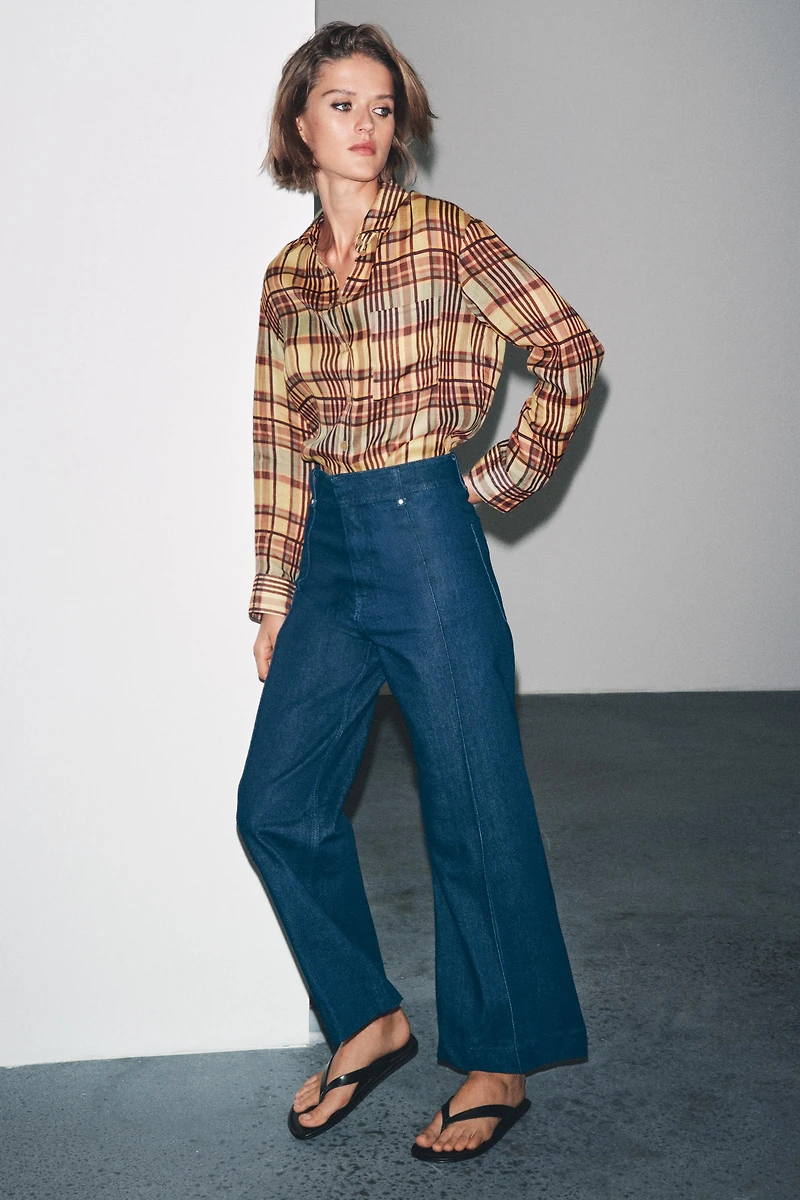 ZW COLLECTION TAILORED WIDE LEG HI-RISE JEANS