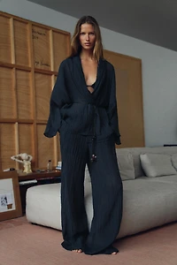 WRINKLED EFFECT SEMI-SHEER JACKET