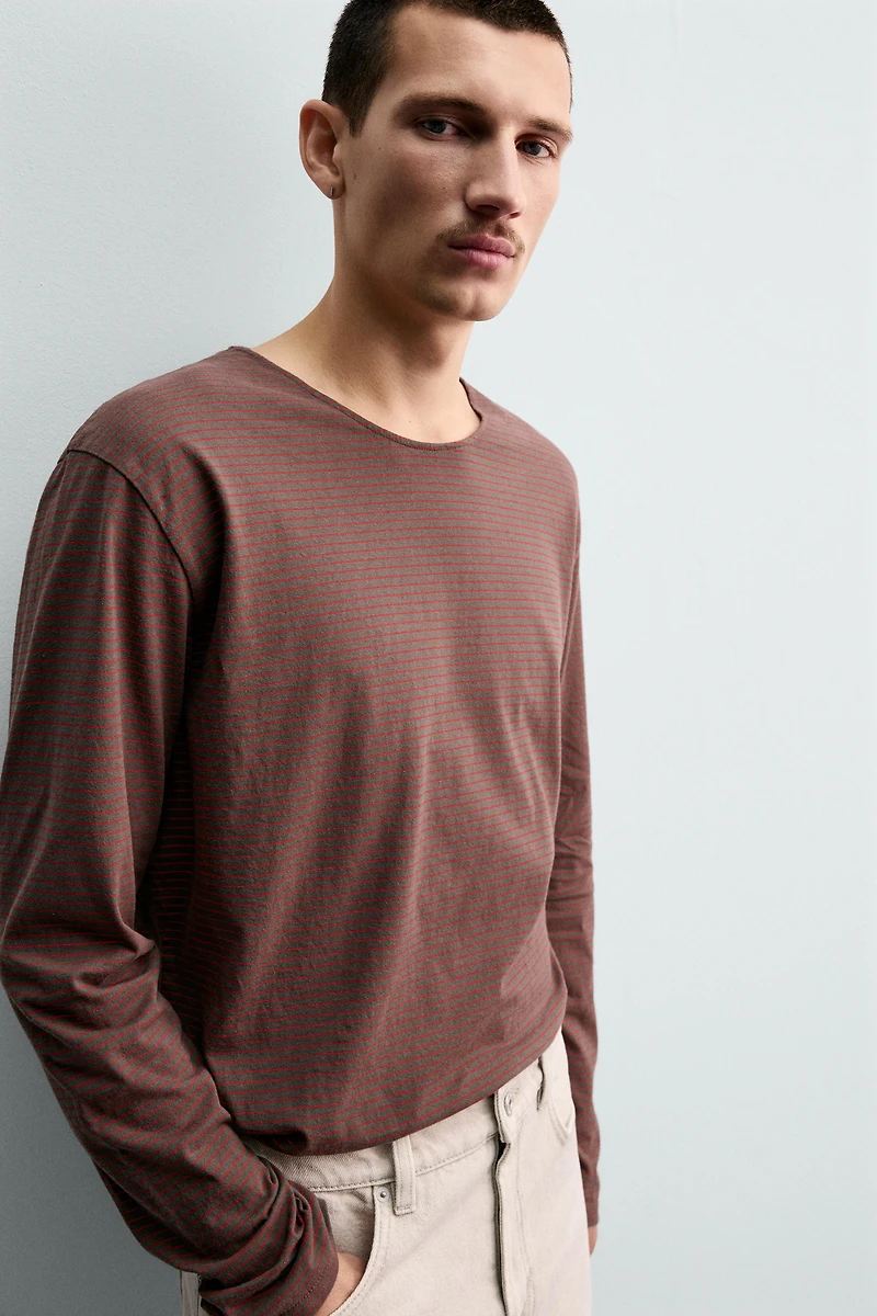 STRIPED JACQUARD T-SHIRT