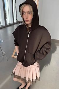 NEOPRENE EFFECT HOODIE SWEATSHIRT