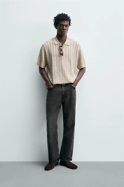 RIB KNIT POLO SHIRT