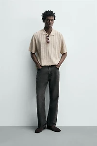 RIB KNIT POLO SHIRT