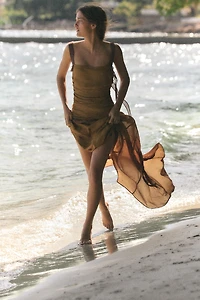 DRAPED GEORGETTE DRESS