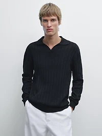 Pull polo manches longues