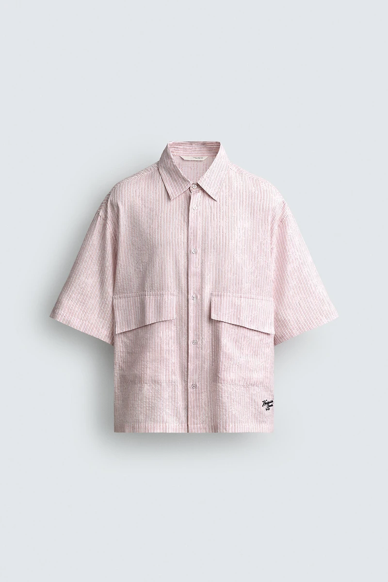 STRIPED TEXTURED JACQUARD SHIRT