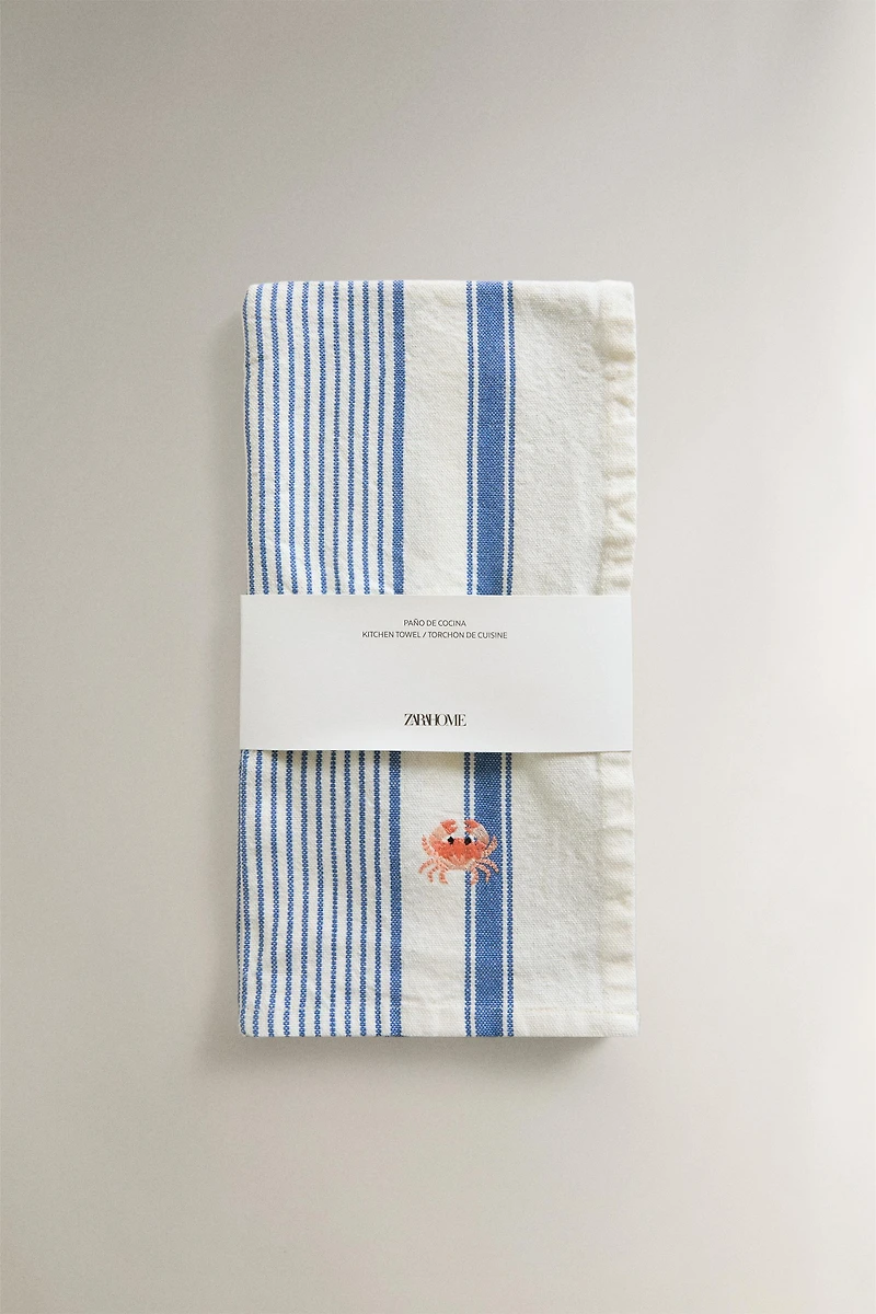 STRIPED CRAB KITCHEN TOWEL