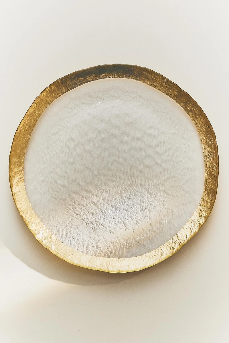 GLASS SERVICE PLATE WITH RIM