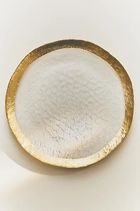 GLASS SERVICE PLATE WITH RIM
