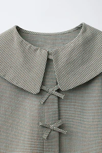 GINGHAM COLLAR SHIRT