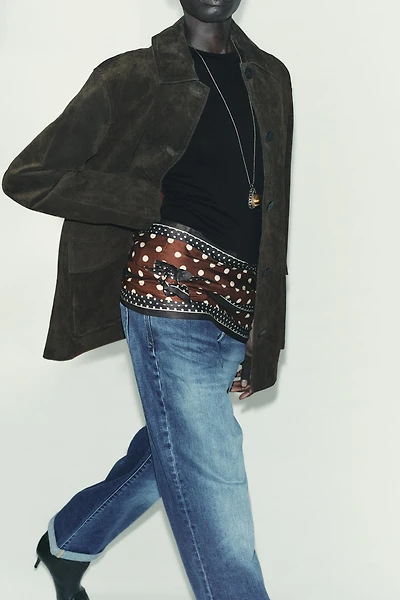 POLKA DOT PRINT SATIN SCARF