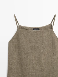 100% linen short dress