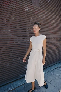 BELTED JACQUARD DRESS