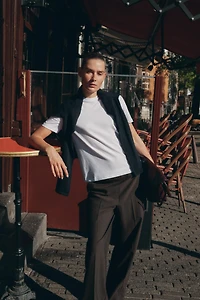 DOUBLE WAIST STRAIGHT LEG PANTS
