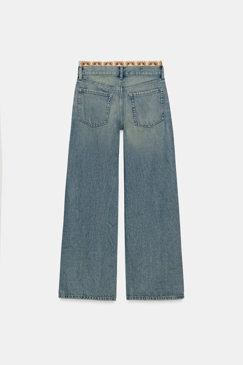 Z1975 LOOSE FIT MID-RISE CROCHET JEANS