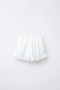 JUPE-SHORT À VOLANTS 100 % LIN