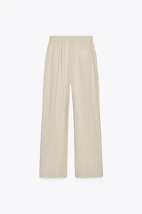 LINEN BLEND STRAIGHT PANTS