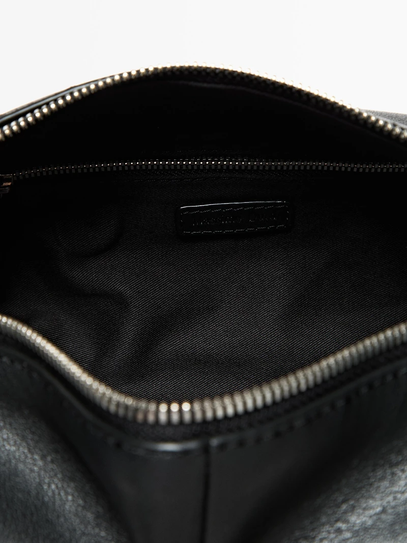 Nappa leather toiletry bag with zip