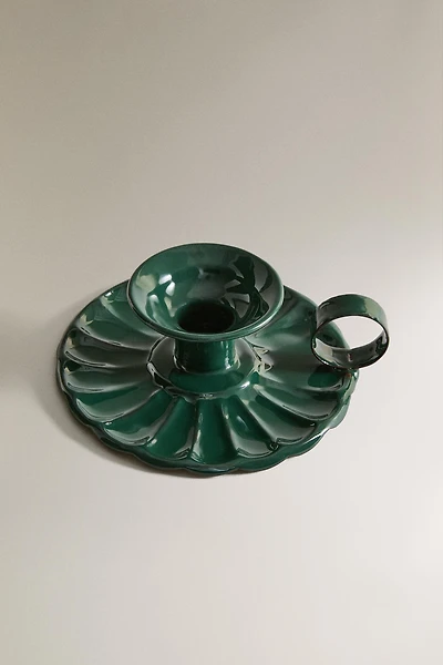 IRON CANDLESTICK WITH WAVY PLATE CHRISTMAS