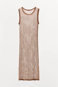 METALLIC THREAD RED DRESS