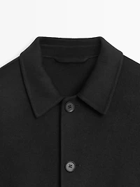 Short wool blend overshirt