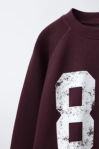 NUMBER PRINT SWEATSHIRT