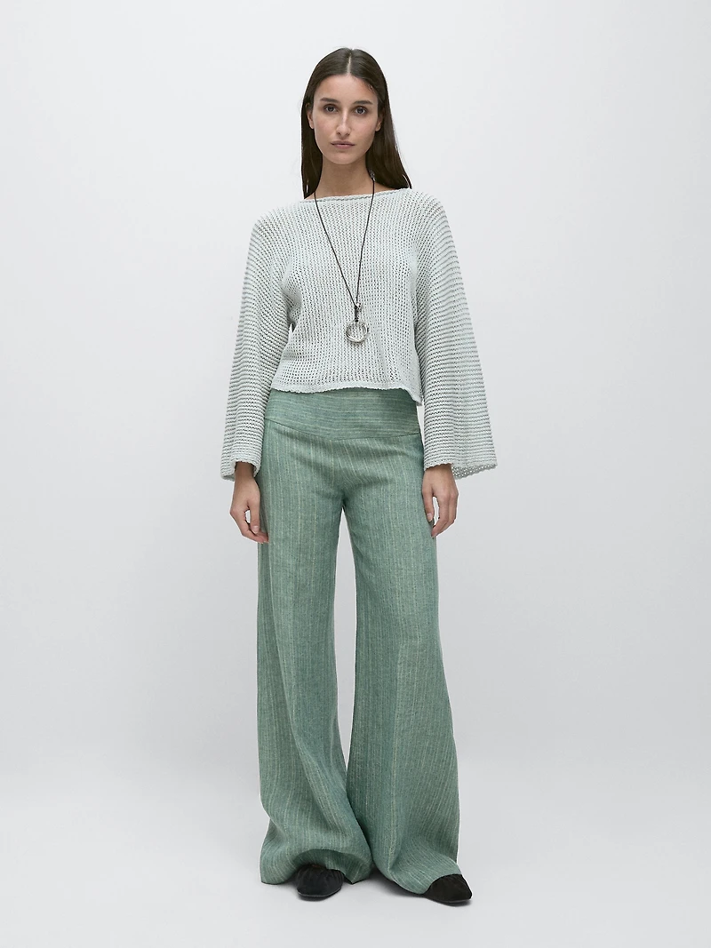 Pull maille ajourée 100 % coton