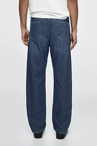 Lightweight straight-leg cotton jeans