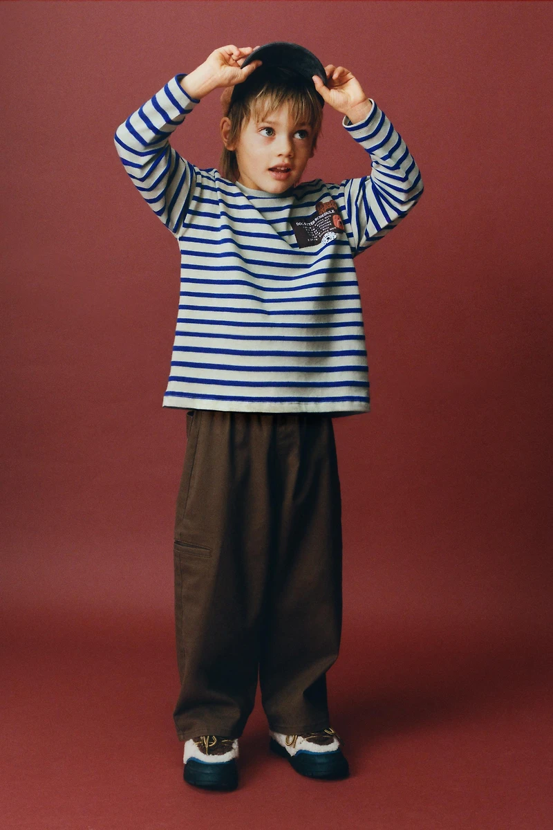 STRIPED PATCH T-SHIRT