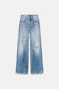JEANS TRF WIDE LEG DÉCHIRURES TAILLE HAUTE