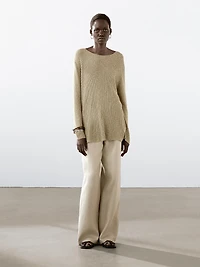 Cotton blend knit sweater