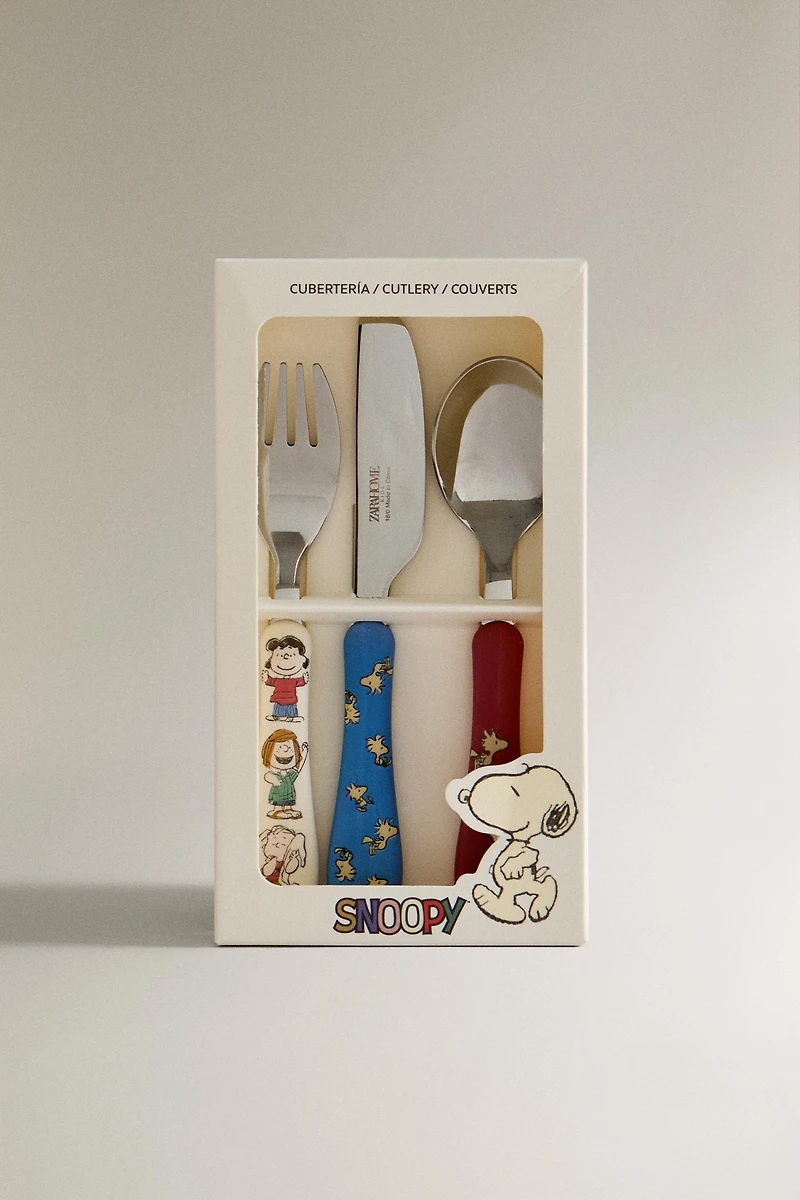 CHILDREN'S PASTEL COLORED HANDLE PEANUTS™ FLATWARE SET (SET OF 3)
